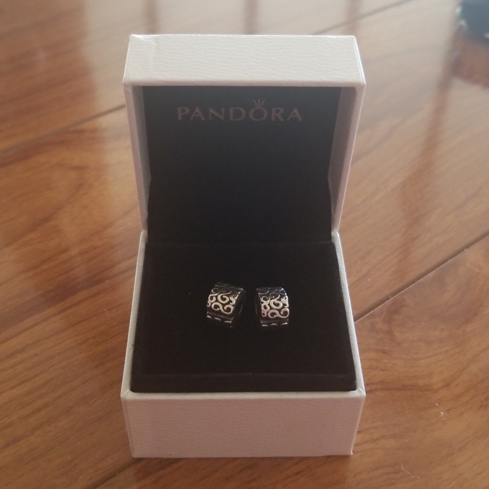 2 Authentic Pandora Clips w/ box